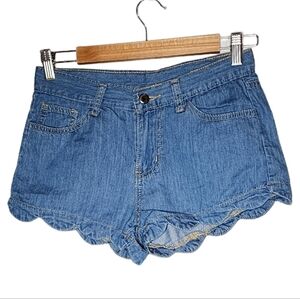 Ellison scalloped denim shorts